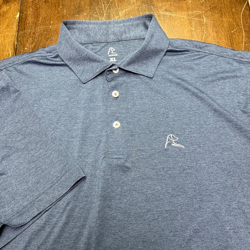 Rhoback Polo Mens XL Blue Heathered Short Sleeve Performance Nucor Logo